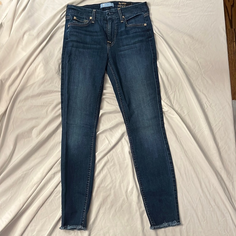 NEW 7 FOR ALL MANKIND B(AIR) THE ANKLE SKINNY SIZE 25 DARK BLUE